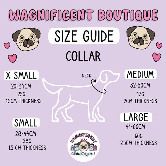 Mamas Boy Adjustable Dog Collar size guide