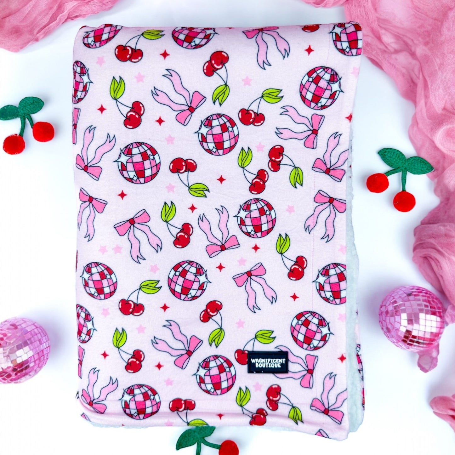 Cherry Disco Dog Blanket