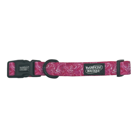 Pink Marble Adjustable Dog Collar