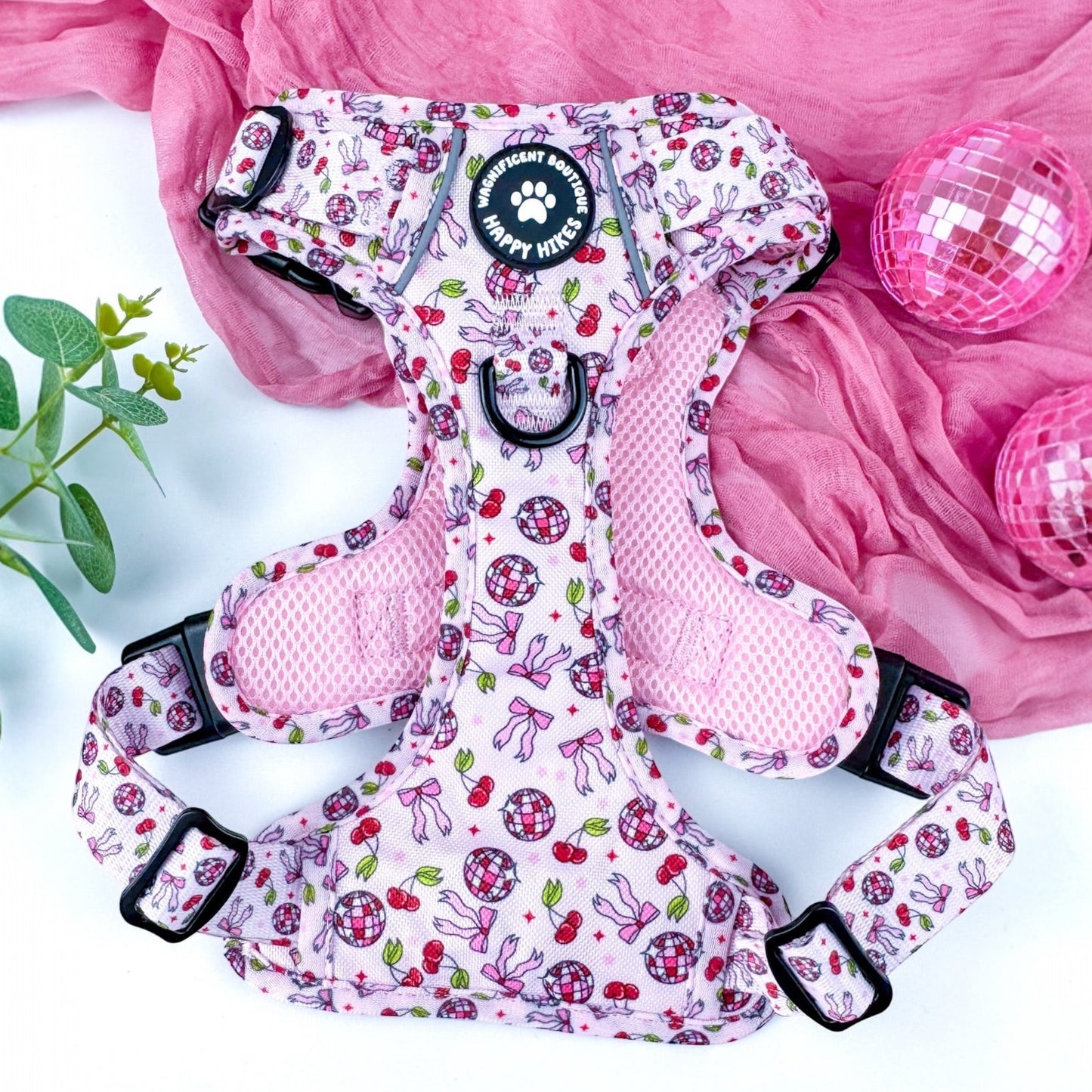 Happy Hikes No Pull Dog Harness - Cherry Disco