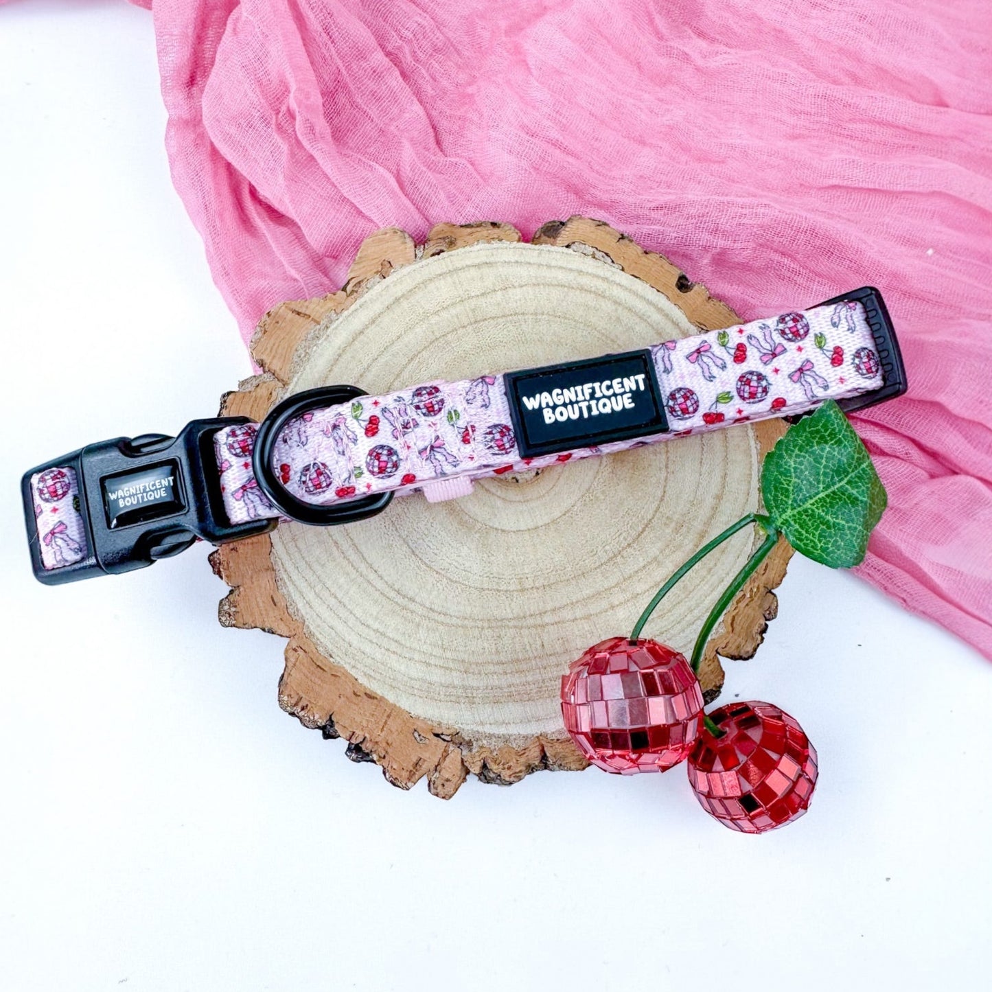 Cherry Disco Adjustable Dog Collar