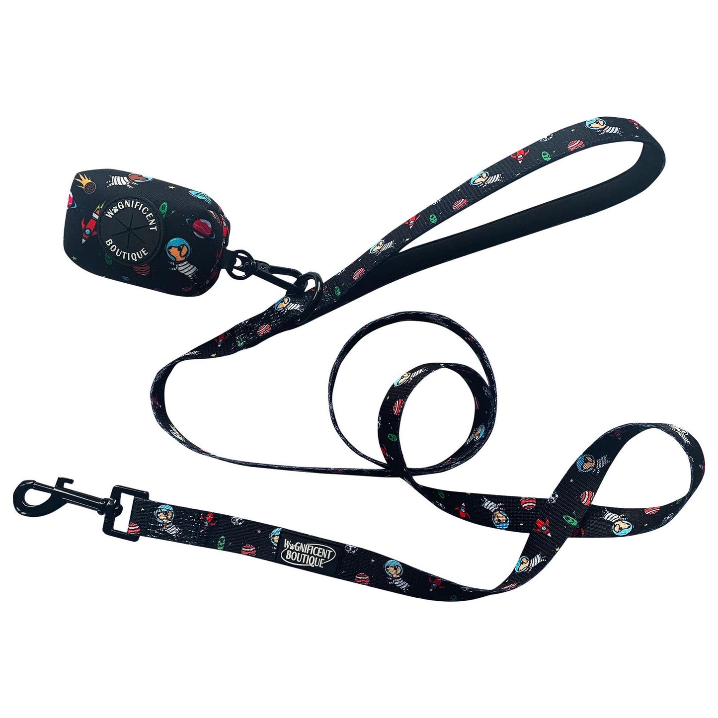 Space Pups Poo Bag Holder - Unique Poo Bag Holder | Wagnificent Boutique: Stylish Harnesses, Collars, Leads, and Matching Poo Bag Holders