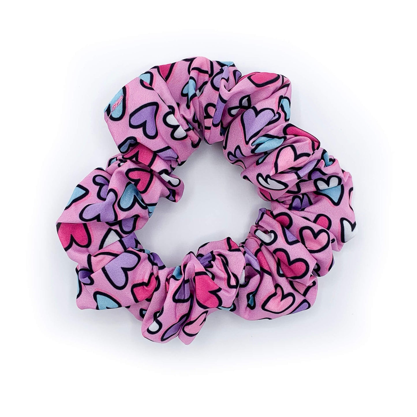 Love Hearts Pink Scrunchie